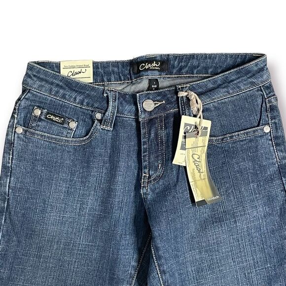 NWT Clash USA Dark Was Cropped Jeans  Stretch Size 1  Standard Size 26 - Picture 3 of 7